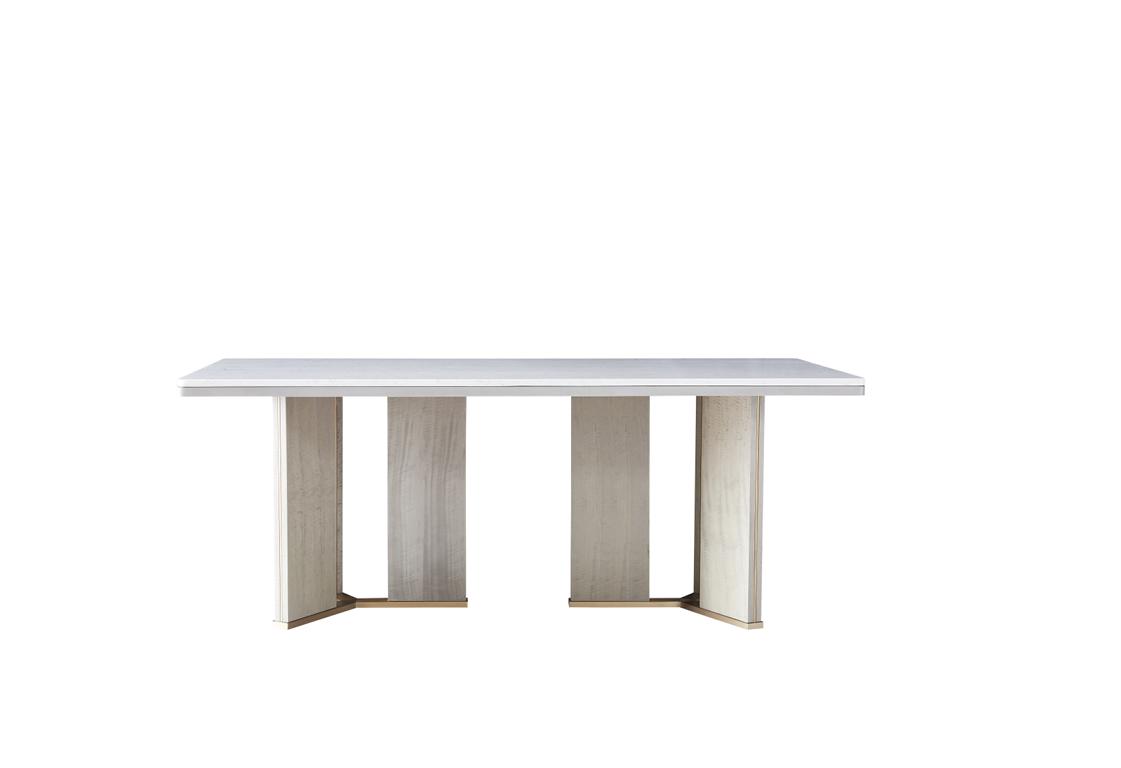 Modern style made of real wooden rectangular dining table italian furniture stainless steel, 200x100cm