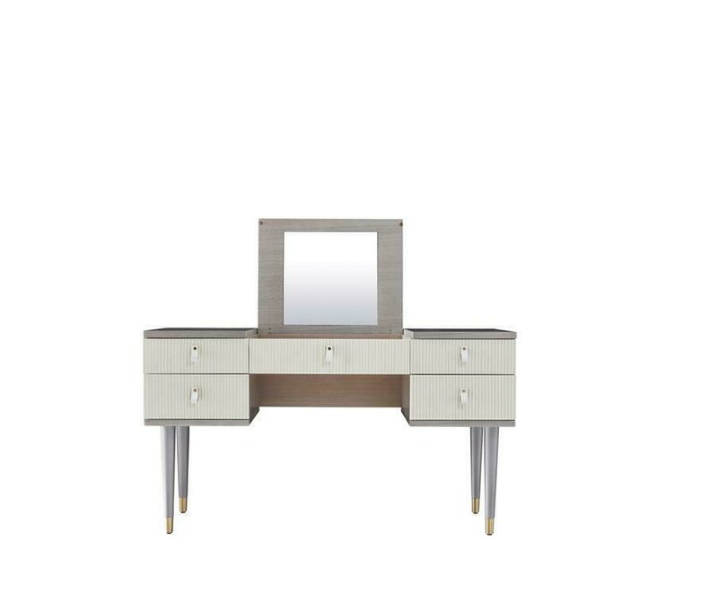 Modern style luxury dressing/vanity table with a mirror & 5-sliding drawers, model - MH2711B