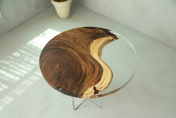 Round Dining Table Epoxy Resin Tables Meeting Table Conference Table Solid Wood