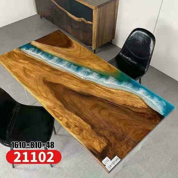 Tables Dining Table Design Table Modern Sea River Furniture 161x81 Epoxy Resin Ocean