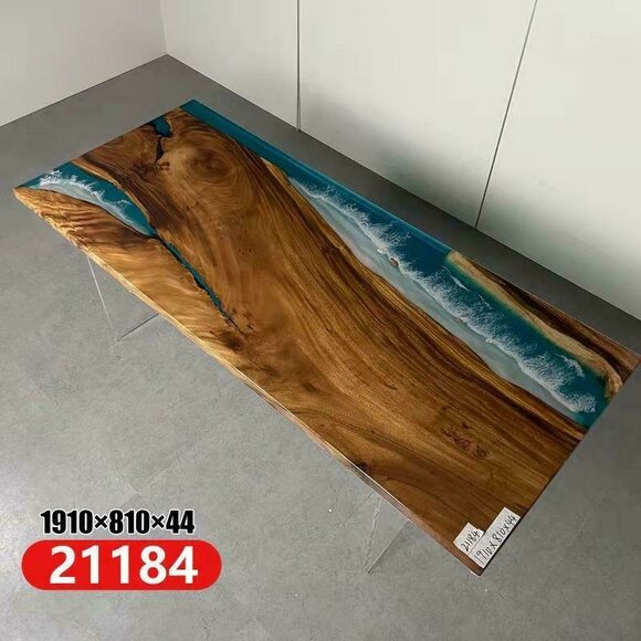 Dining Table River Table Real Wood River Table Solid Epoxy Tables 191 * 81cm