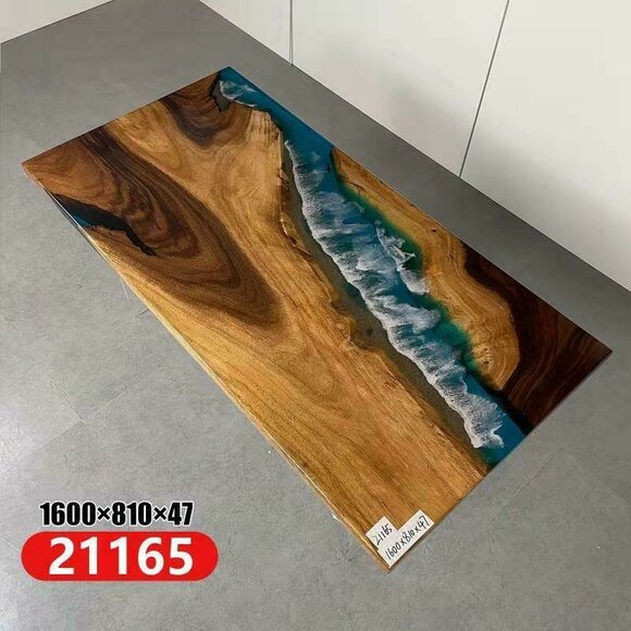 Dining Table River Table Solid Tables 160x81 River Table Sea Waterfall Epoxy Resin