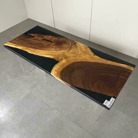 Dining Table Epoxy Resin Solid Tables 201x81 cm River Table Real Wood Furniture