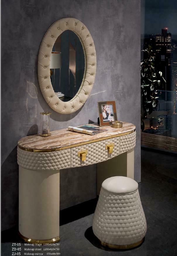 Dressing Table Mirror Stool Complete Set Dresser Bedroom New 3pcs Console