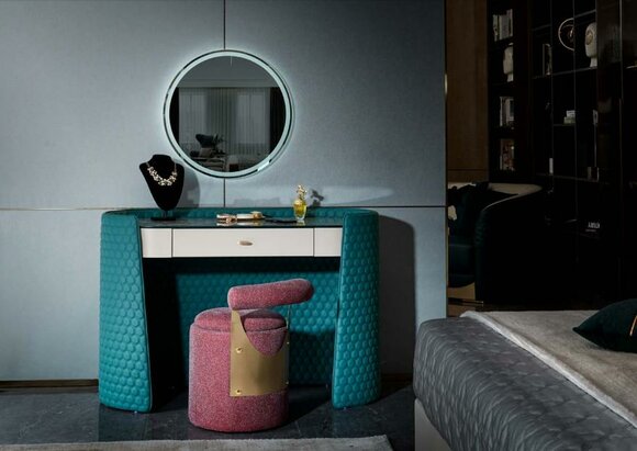 Dressing Table Turquoise Wood Leather Bedroom Console Tables Design Dressing Luxury