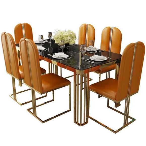 Dining Table Marble Imitation Dining Tables Dining Room Tables Design Stainless Steel Furniture