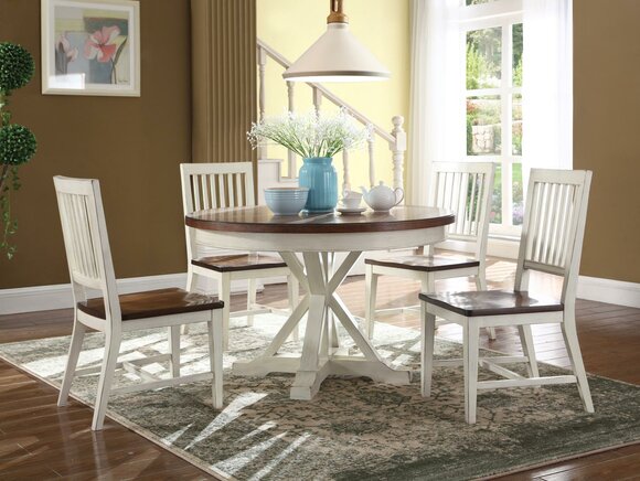 Classic Design Round Table Wood Tables 122x77cm Dining Room Round