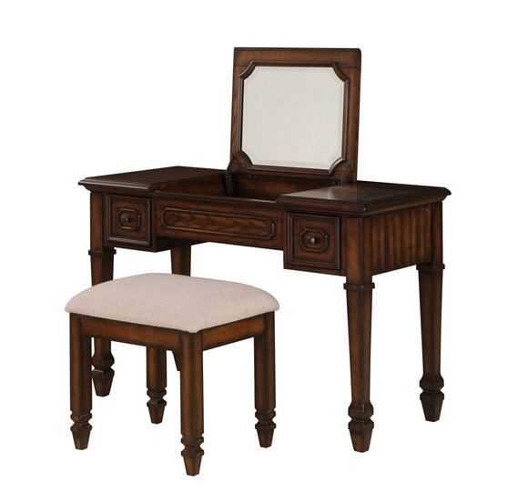 Dressing Table with Mirror Luxury Console Dresser Bedroom New 2pcs Set Table