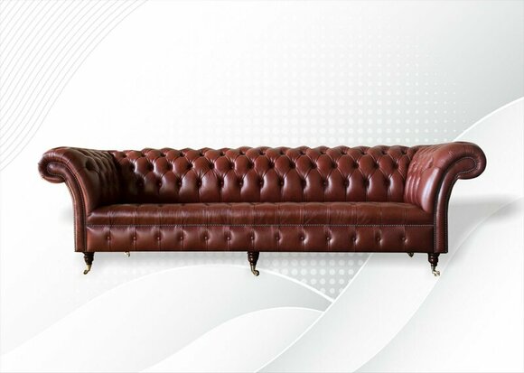 Chesterfield 4 seater leather couch design couches sofas sofa big xxl furniture 265cm