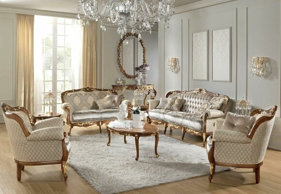 Sofa baroque rococo classic three-seater 3-seater couch upholstery sofas couches