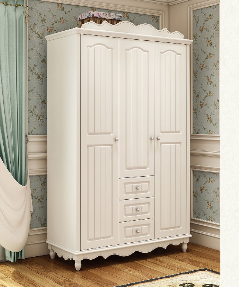 Country Style Furniture Classic Wardrobe Closet Wood Bedroom White