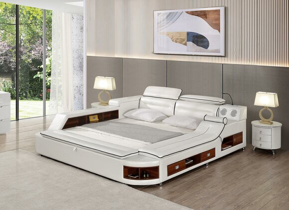 Design Leather Beds Hotel Double Storage Massage Table Multifunction Bed Luxury