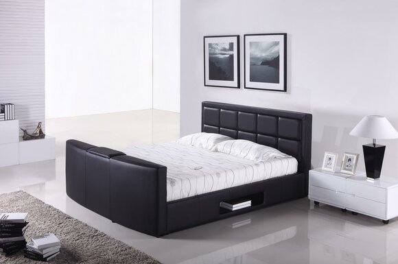 Bed with Lift TV Holder Bedroom Beds Upholstery Double Lifting System