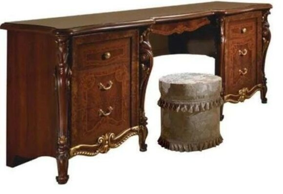 Design luxury furniture secretary antique baroque style table wood Italian furniture new