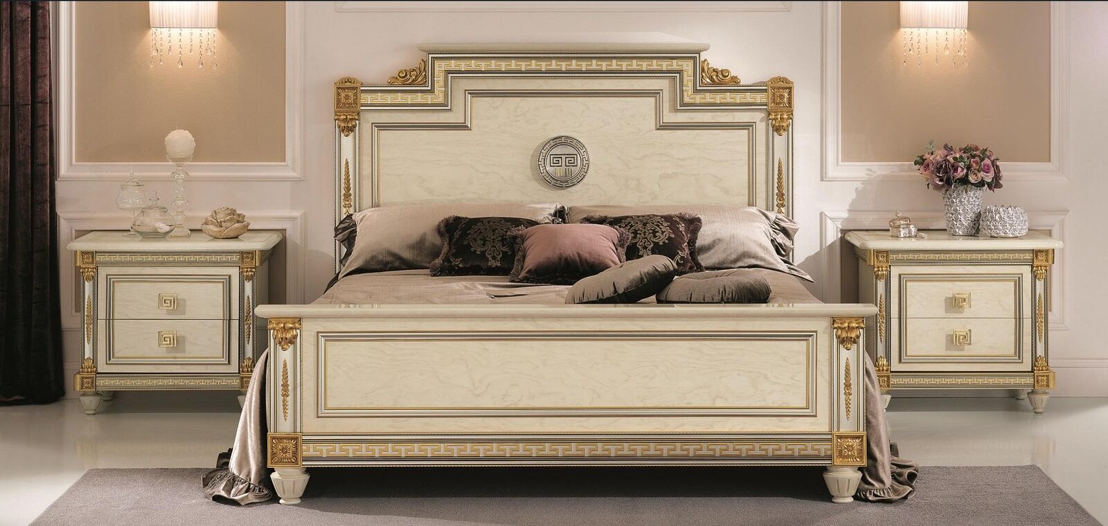 Italian furniture bed beds wooden bed real wood double bed New arredoclassic