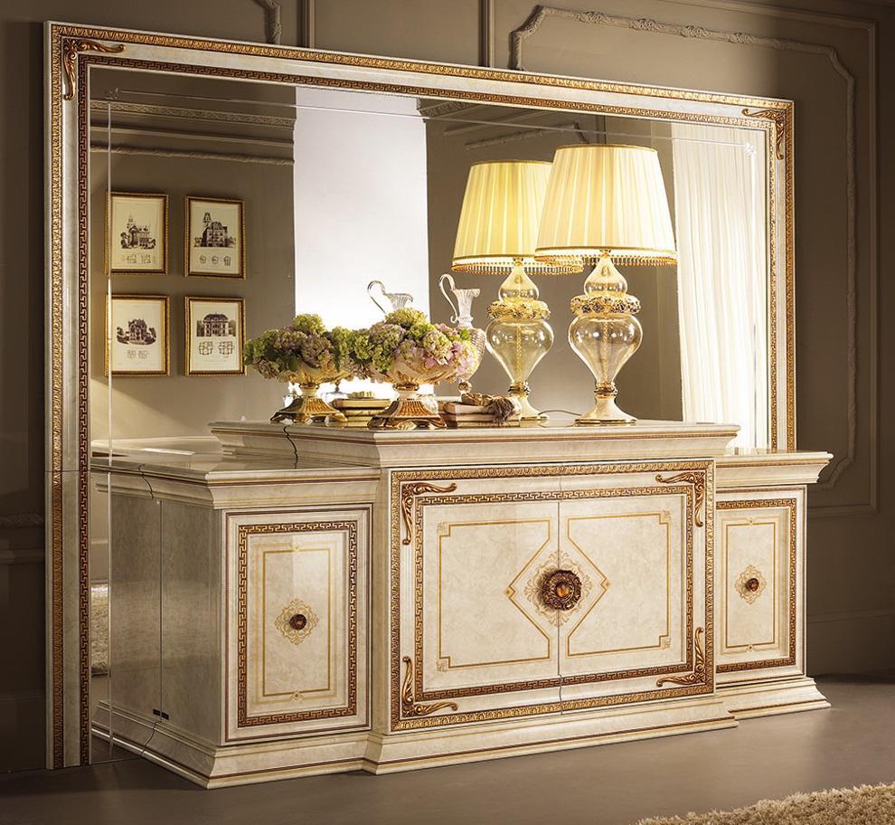 Classic chest of drawers sideboard with mirror xxl cabinet sideboard Italian furniture