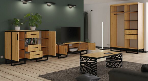 Living room walls chests of drawers cupboard table new 4pcs living room set showcase chest of drawers