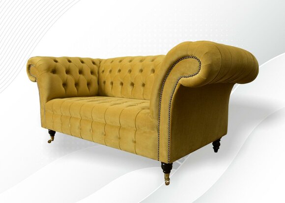 Sofa 2 Seater Design Sofas Upholstery Modern Seat Fabric Yellow Two Seater New Couch