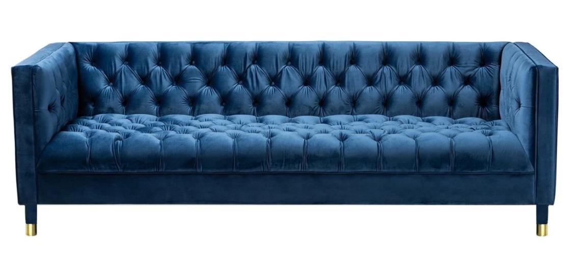 Blue Chesterfield Textile Modern Design Fabric Creative Furniture New Living Room Sofa