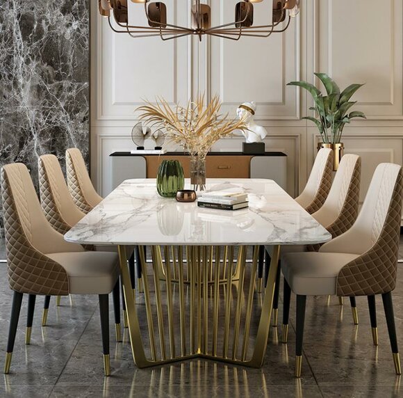 Luxury Tables Dining Room Table Metal Dining Room Table Modern Furniture Gold Stainless Steel