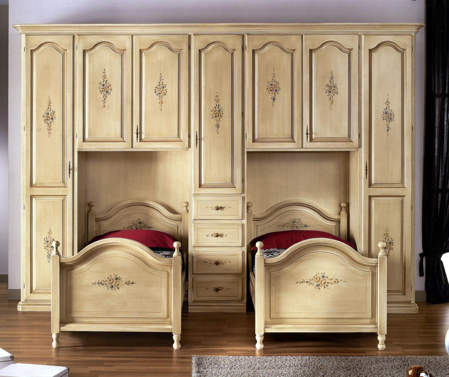 Classic wardrobe with beds Hotel furnishings bed closet set furniture