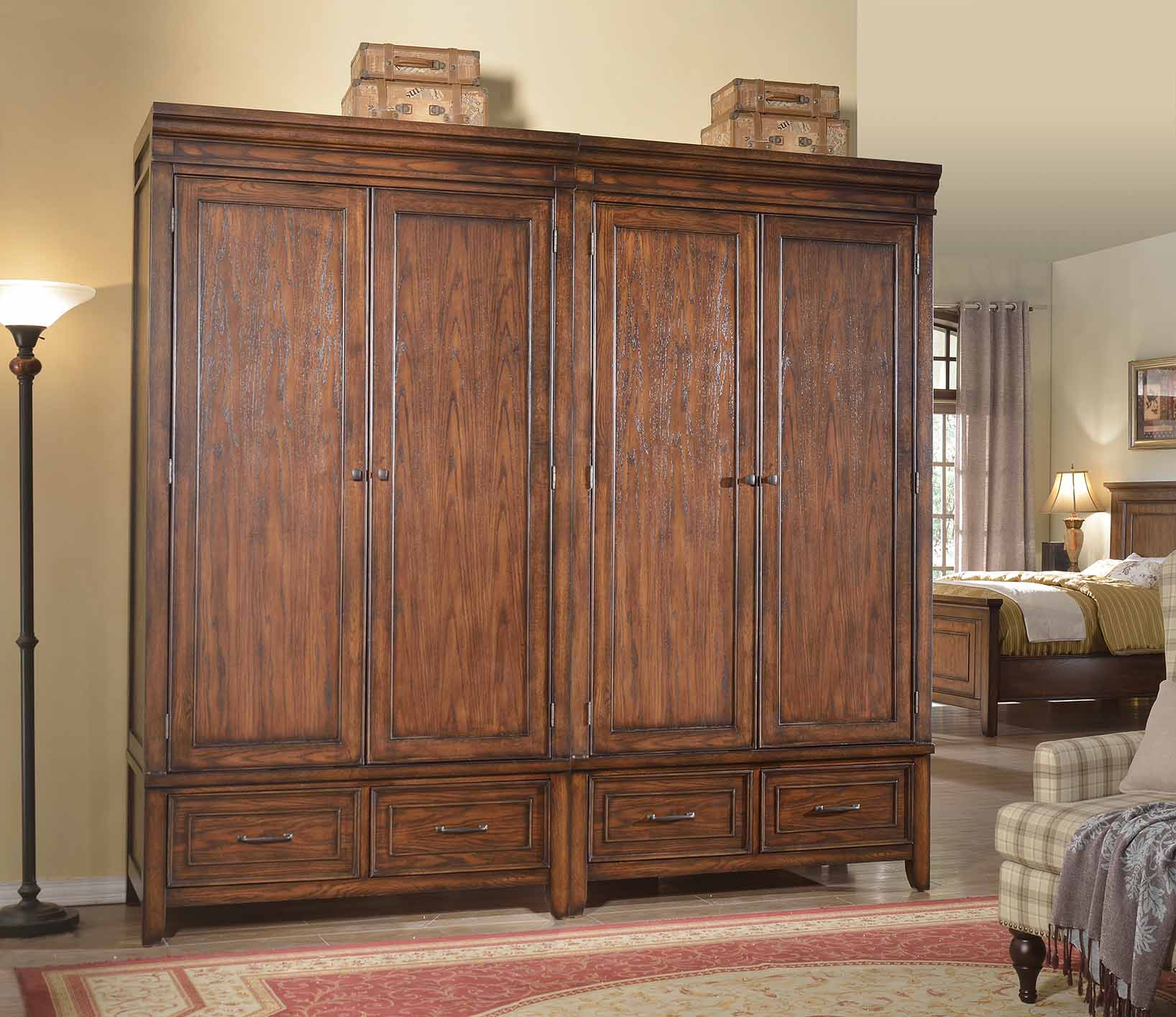 Classic 2x Wardrobe Design Bedroom Furniture Cabinet Cupboards Wood New