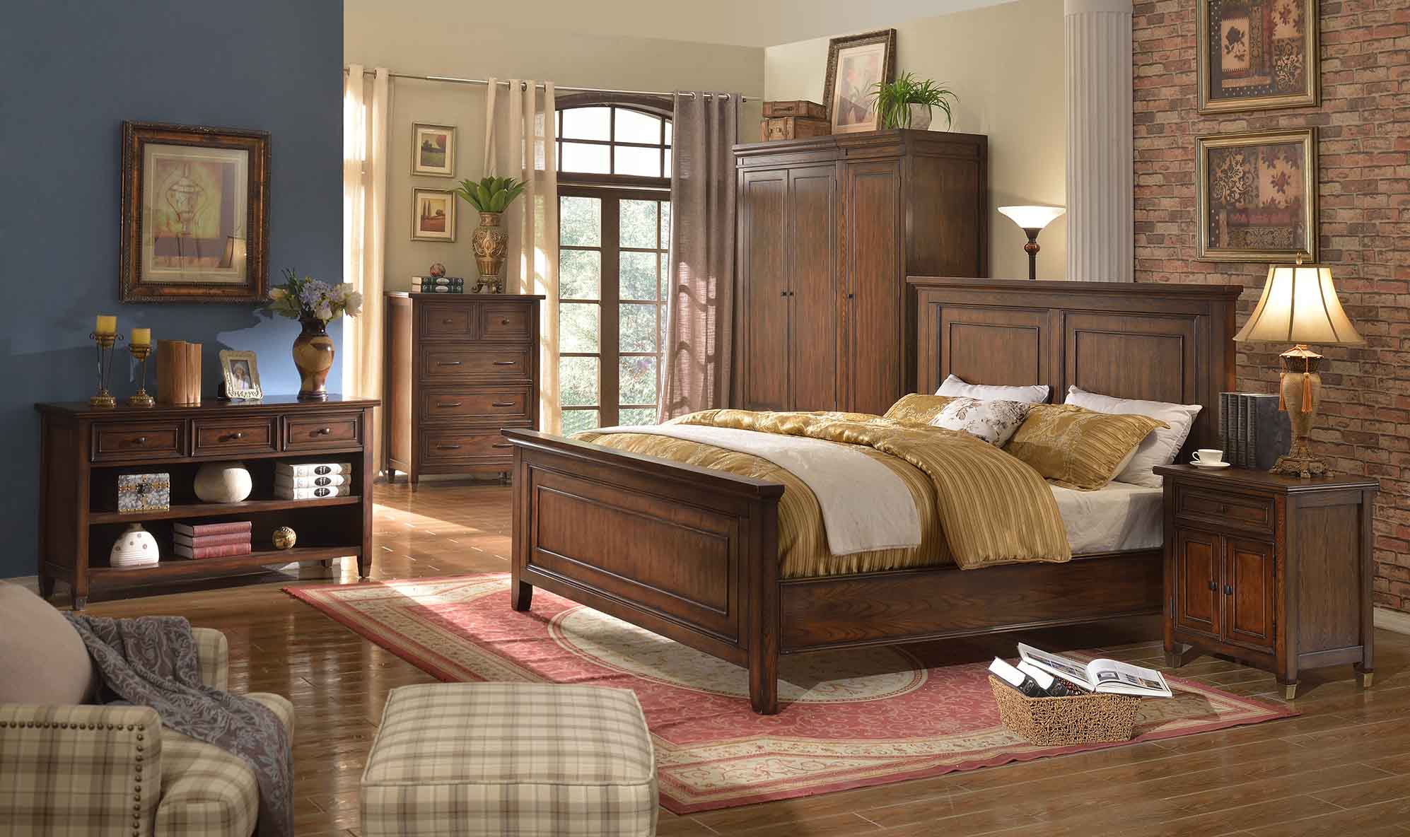 Bed + 2x nightstand 3 pcs bedroom set designer luxury bedroom sets