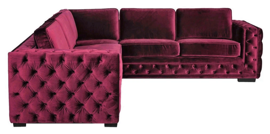 Purple chesterfield couch luxury velvet fabric couches sofa set buttons upholstery new