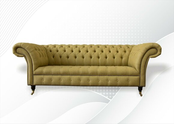 Chesterfield 3 Seater Yellow Living Room Design Couches Upholstery Sofa Sofas Textile