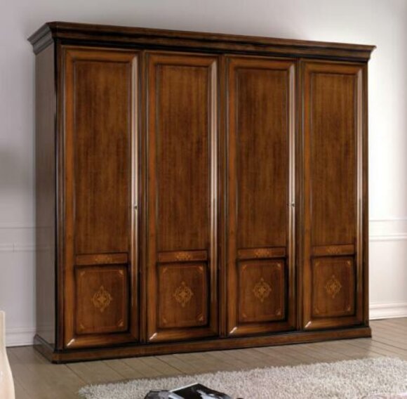 Luxury closet wardrobe Italian furniture bedroom real wood closets