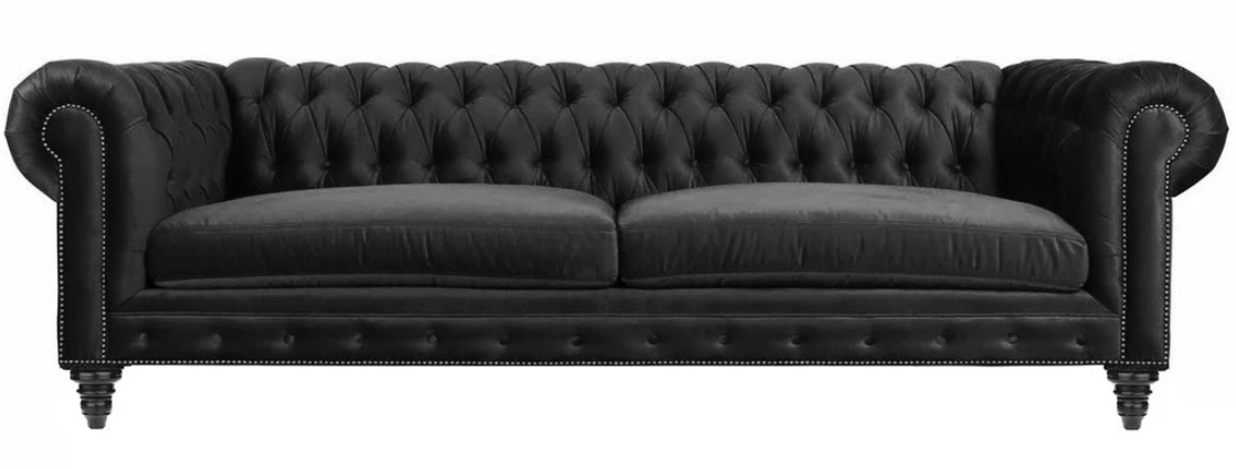 Chesterfield Black Living Room Modern Three Seater Creative Furniture Textile Fabric