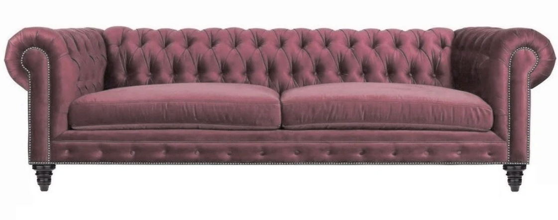 Chesterfield Creative Furniture Textile Fabric Pink Sofa Living Room Modern Three Seater