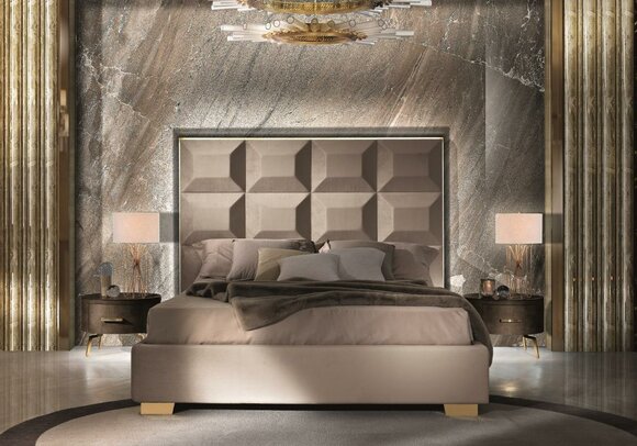 Design modern luxury bedroom bedside table beds bed 3 pieces. bedroom set