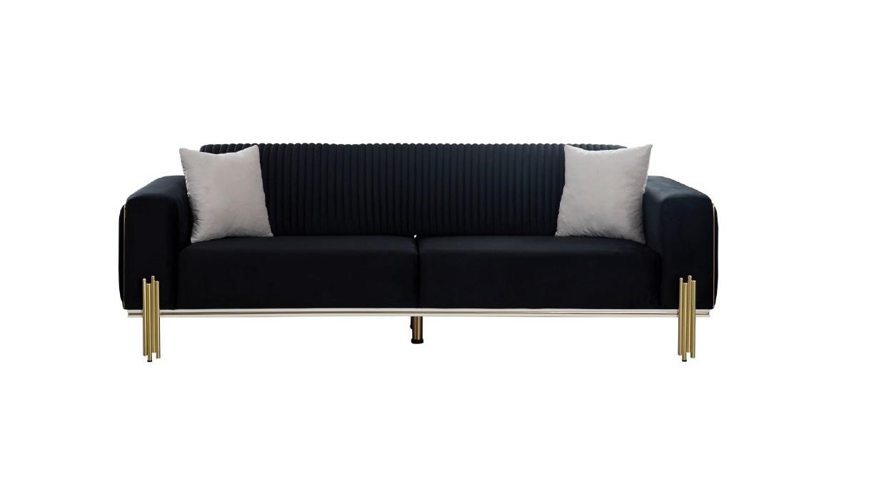 Three Seater Couch Furniture Velvet Designer Gold Metal Upholstered Modern Couches New