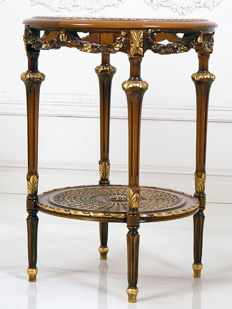 Side table baroque rococo coffee table real wood furniture tables Italy new