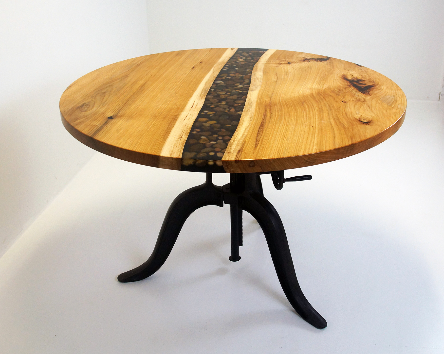 Round Dining Table Epoxy Resin Tables Conference Table Solid Wood