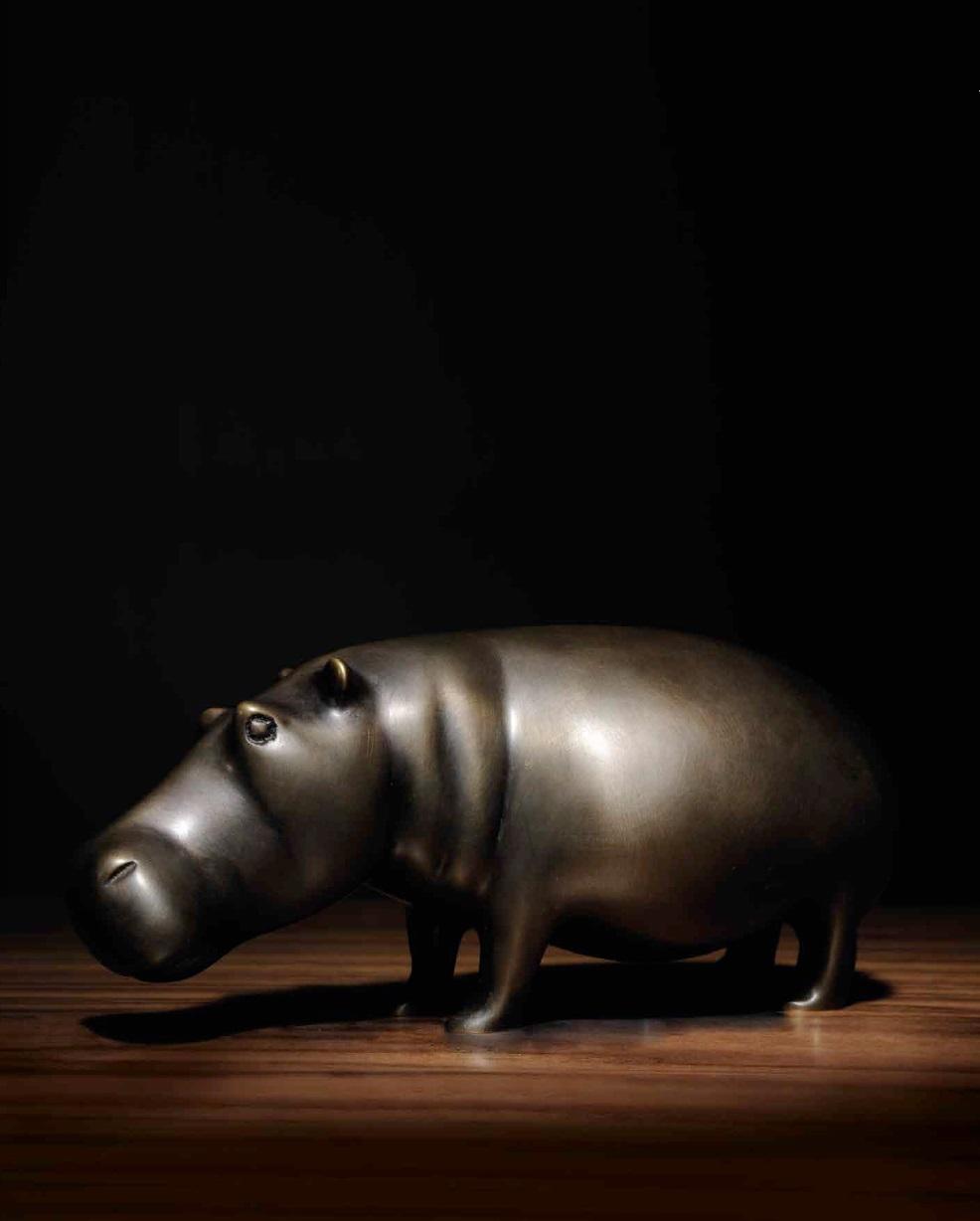 Brass Hippo Hippo Statue Home Colour Gold Figurine New Living Room