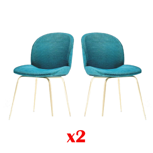 2x Chair Group Chairs Set Textile Fabric New Upholstered Dining Room