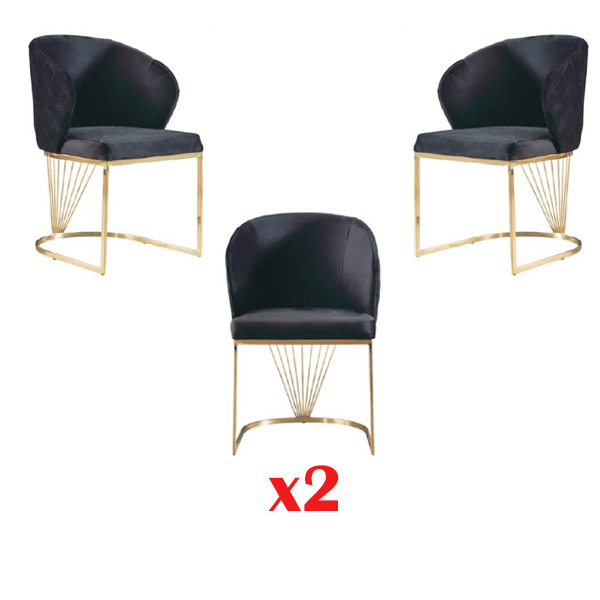 Chair 2x Chairs Group Set Living Dining Room Set Modern Style Textile