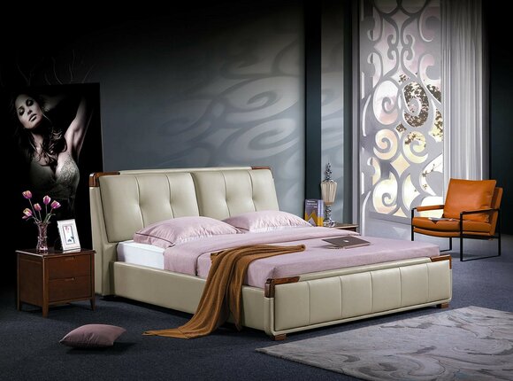 Design Bedroom 3pcs Set Bed Bedside Table Classic Luxury Bed Set Furniture