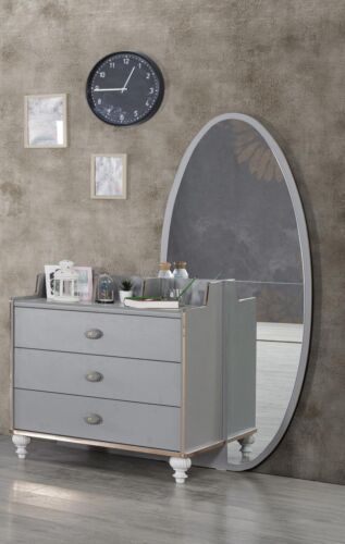 Dresser with mirror wood dressers furniture closet bedroom gray new