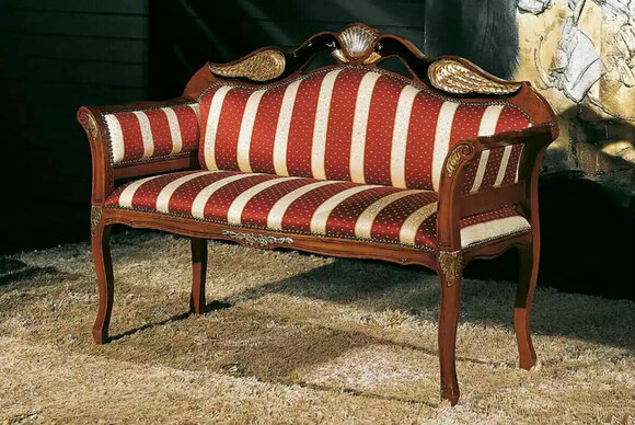 Classic bench upholstery furniture baroque style textile bench two-seater