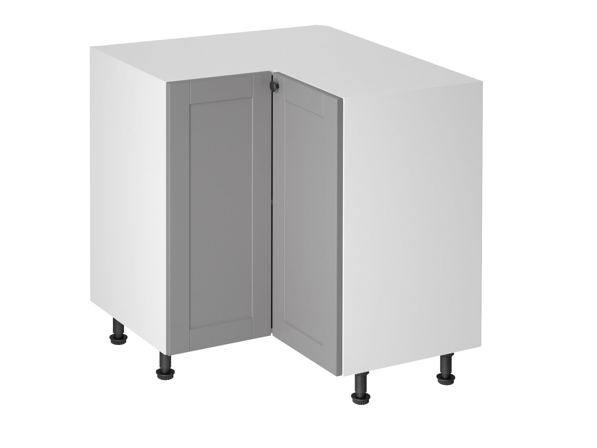 WHITE MODERN CORNER LOW CORNER KITCHEN CABINET D90N