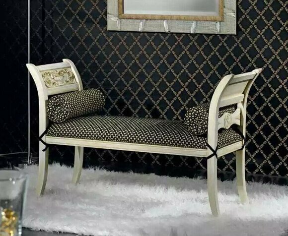 Classic designer bench textile furniture bench luxury seating benches benches