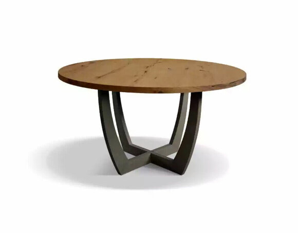 Round dining table Wooden round kitchen table Dining tables style modern brown 140cm