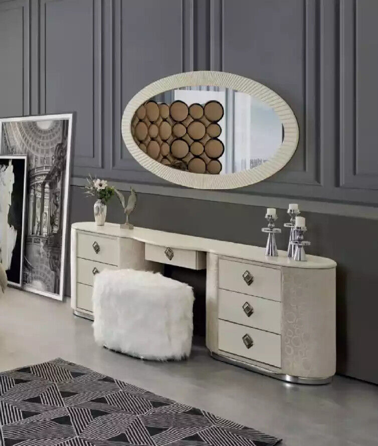 Dressing Table Set Console Mirror Bedroom Furniture Stool