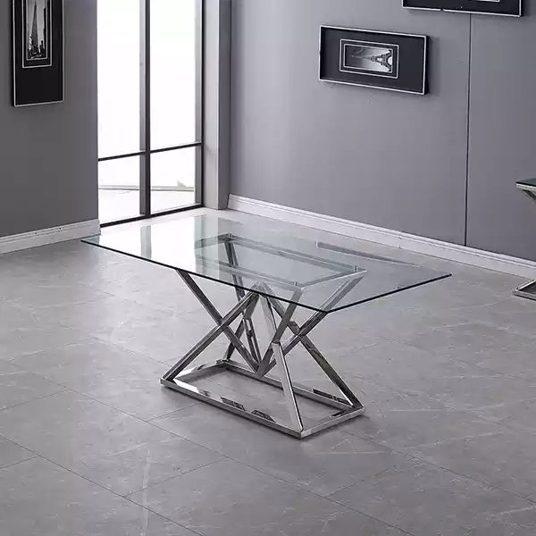 Glass table Column tables Silver tables Glass tables Luxury furniture 180x90