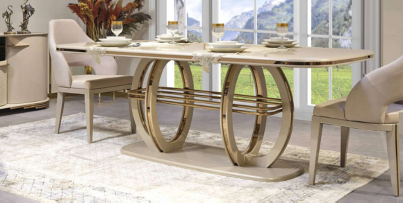 Dining table Dining room table Dining area Dining room furniture Table wood Gold Beige