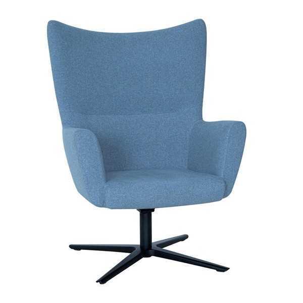 Blue armchair wing chair designer 1-seater modern cocktail chair