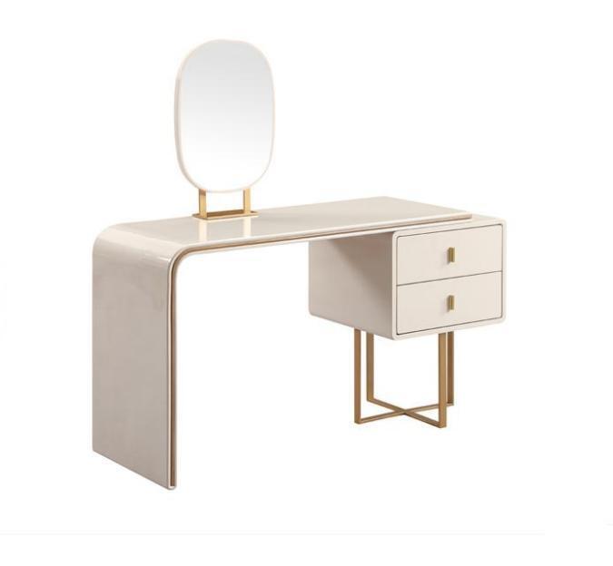 White dressing table bedroom furniture side dresser mirror 2-piece console